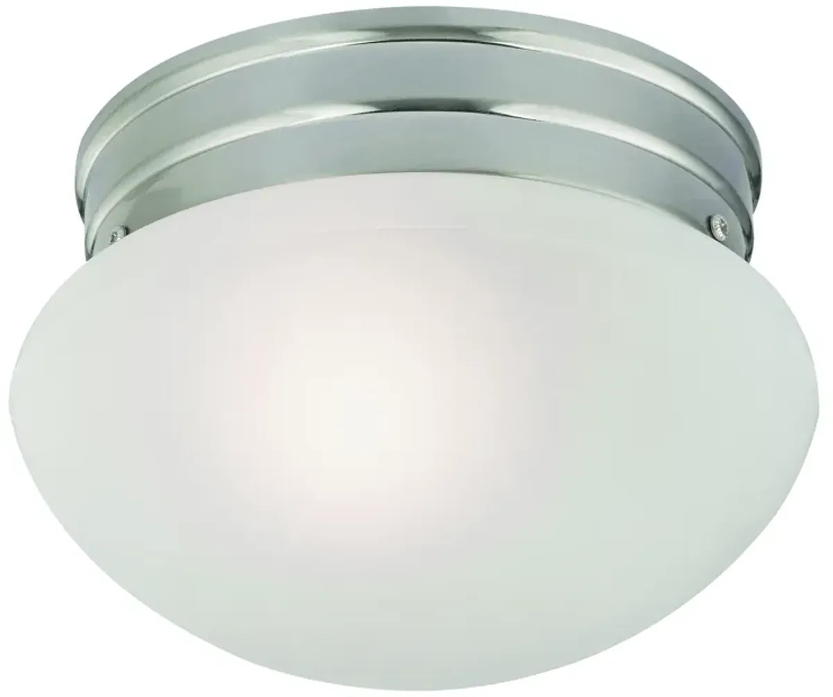 Mushroom 8" Wide 1-Light Flush Mount - Brushed Nickel