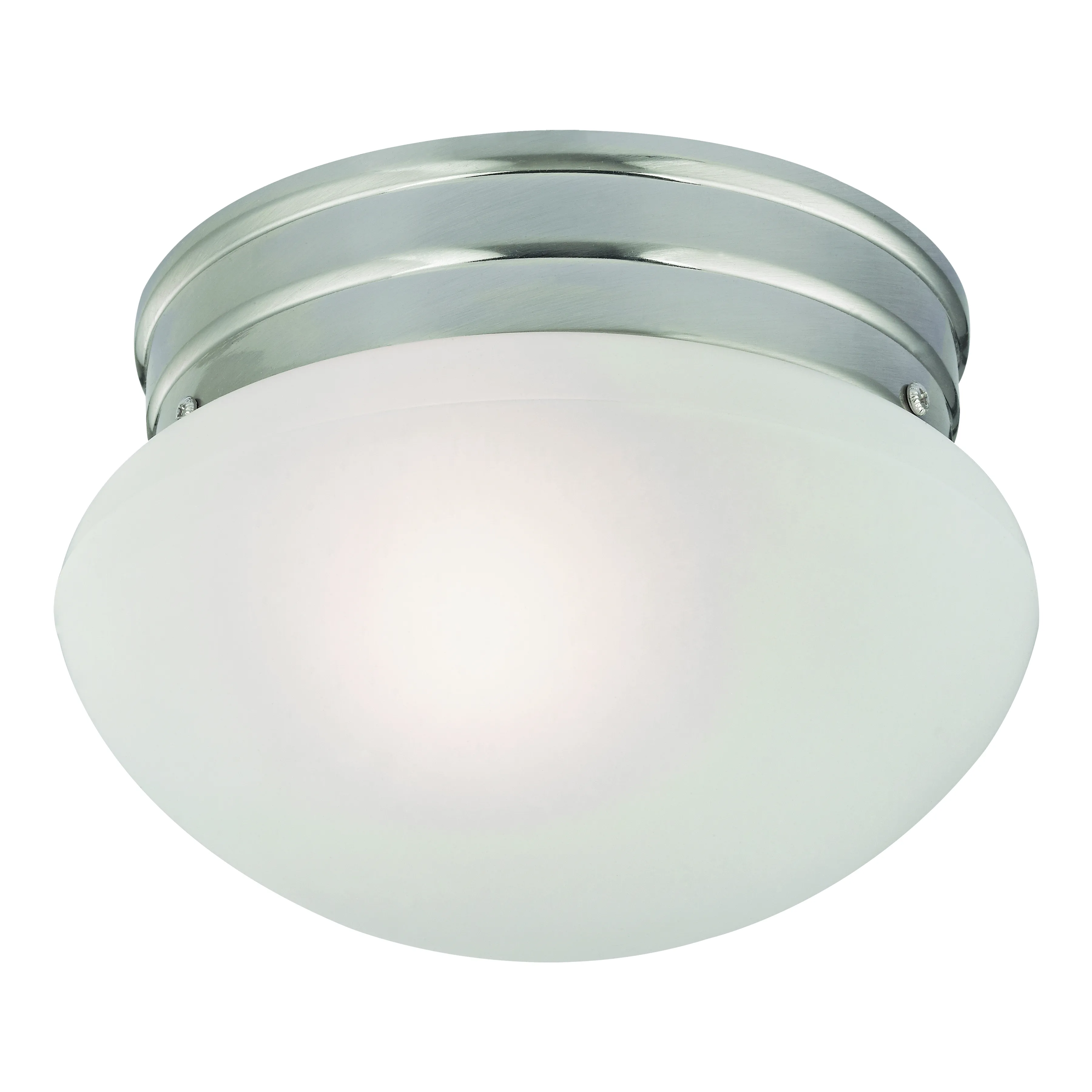 Mushroom 8" Wide 1-Light Flush Mount - Brushed Nickel