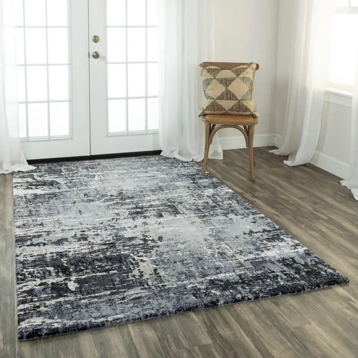 Elite Gray  Recycled Polyester 5'2" x 7'9" Rectangle Rug