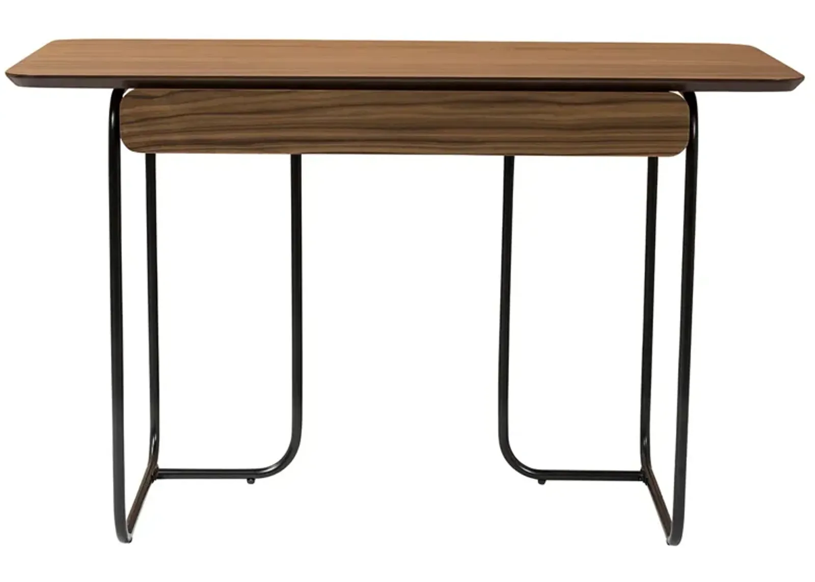 Halle Desk in American Walnut and Black Steel Legs