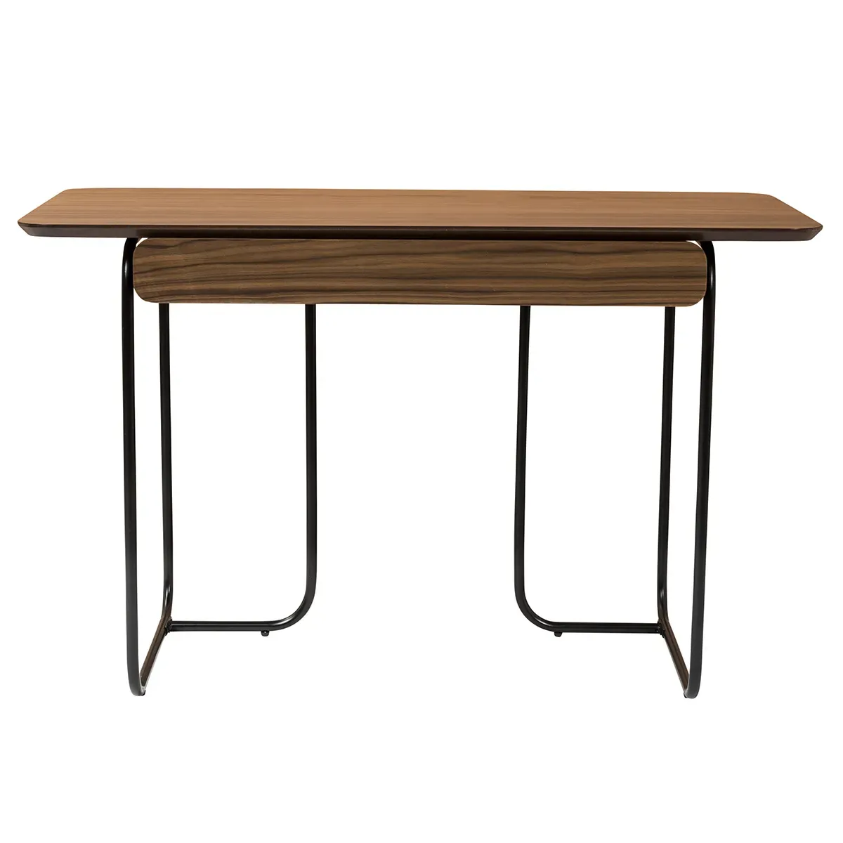 Halle Desk in American Walnut and Black Steel Legs