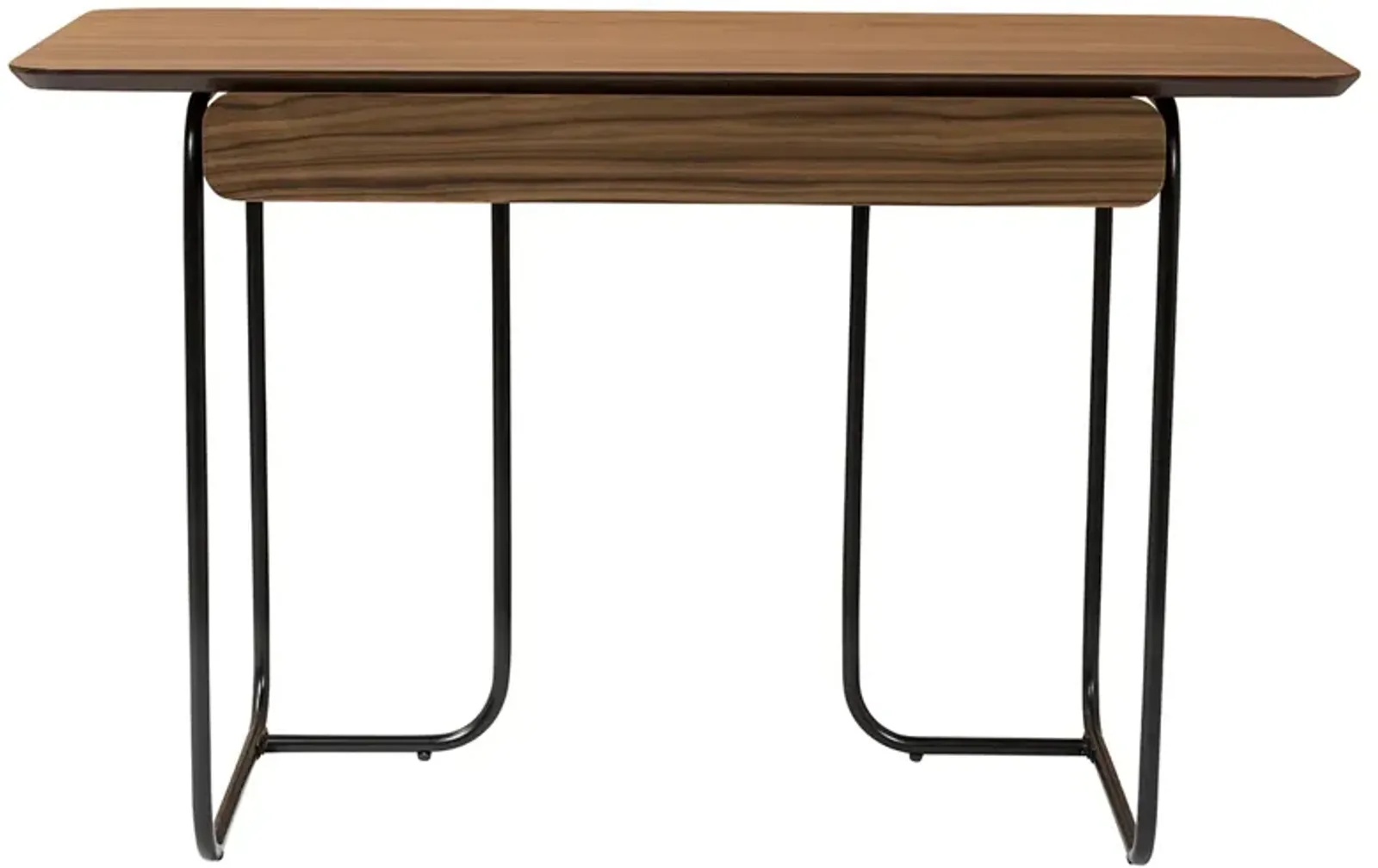 Halle Desk in American Walnut and Black Steel Legs