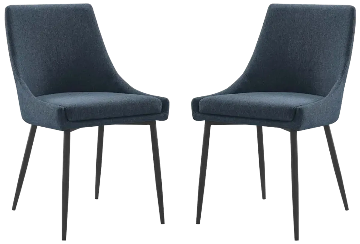 Viscount Upholstered Fabric Dining Chairs - Set of 2