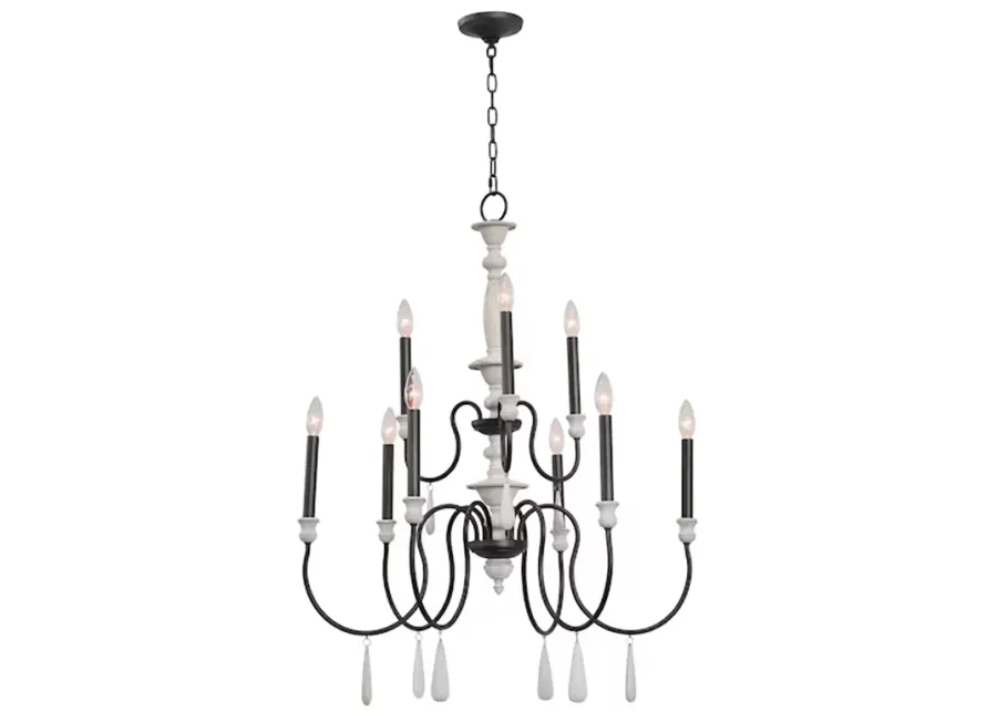 Brownell 30'' Wide 9-Light Chandelier - Anvil Iron