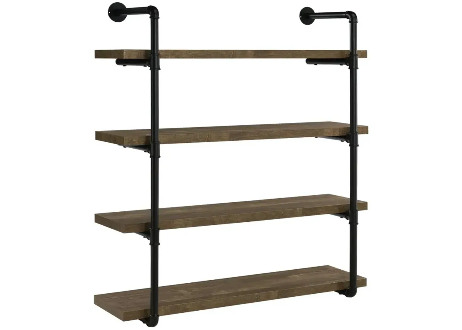 Elmcrest 40-inch Wall Shelf Black and Rustic Oak