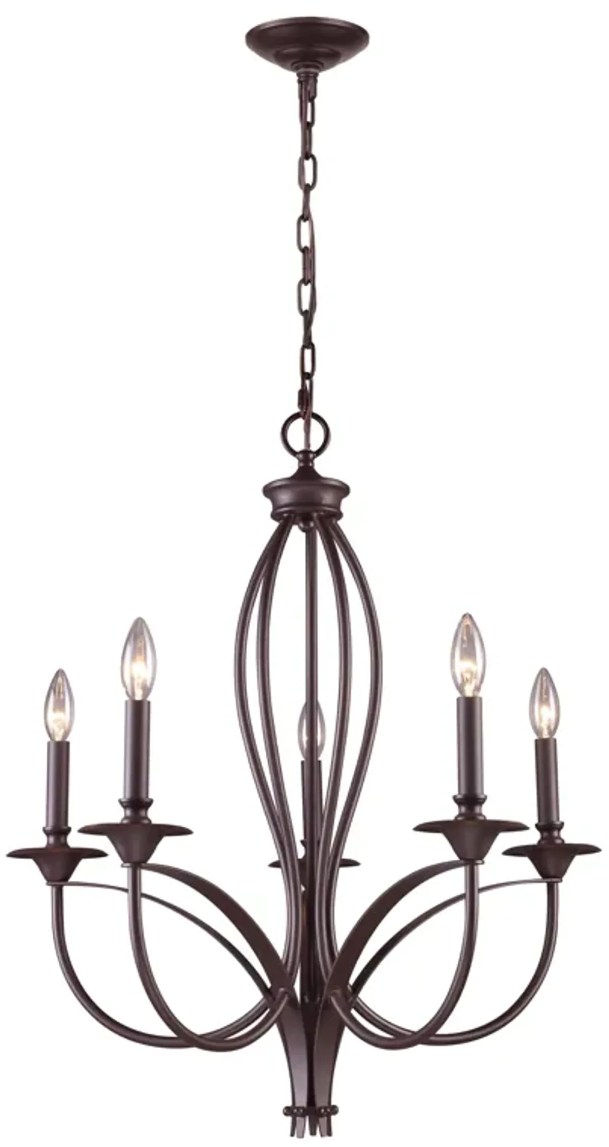 Medford 26" Wide 5-Light Chandelier - Oiled Bronze