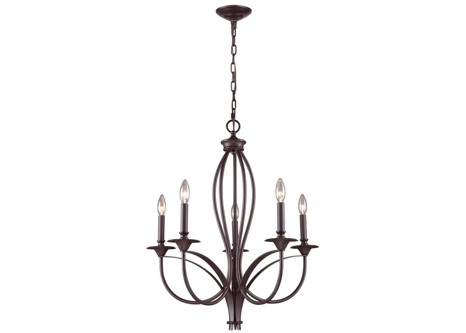 Medford 26" Wide 5-Light Chandelier - Oiled Bronze