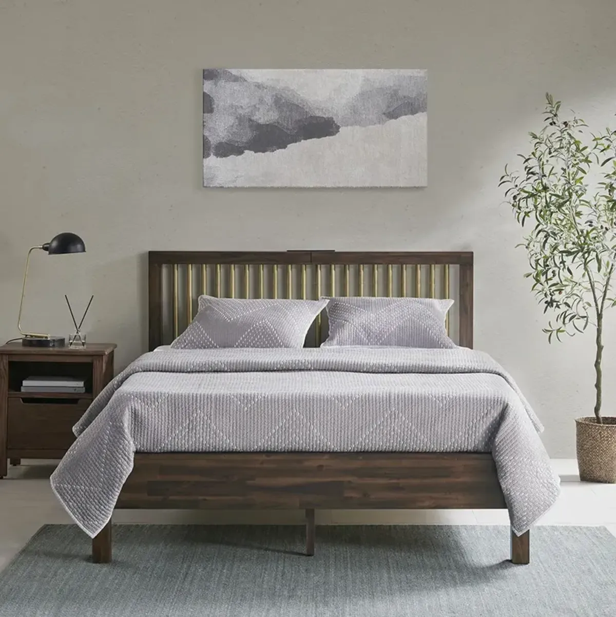 INK+IVY Mercer Brown/Bronze Queen Bed