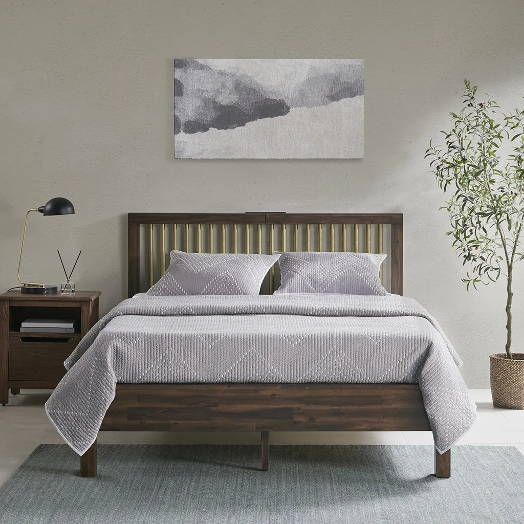 INK+IVY Mercer Brown/Bronze Queen Bed