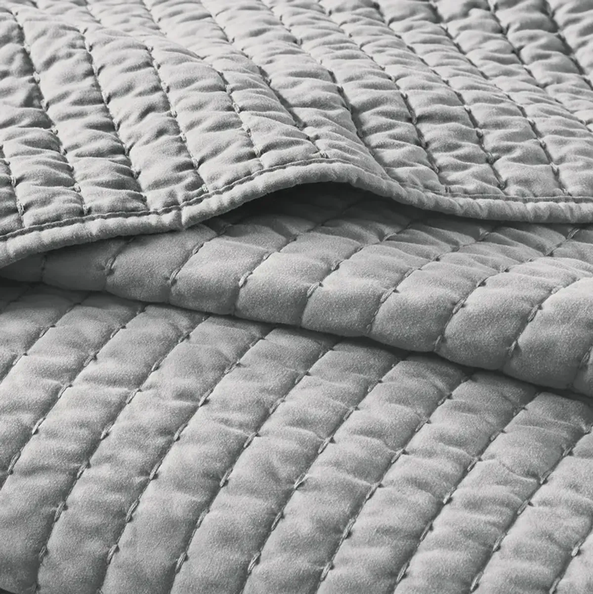 Madison Park Keaton Grey 2 Piece Quilt Set