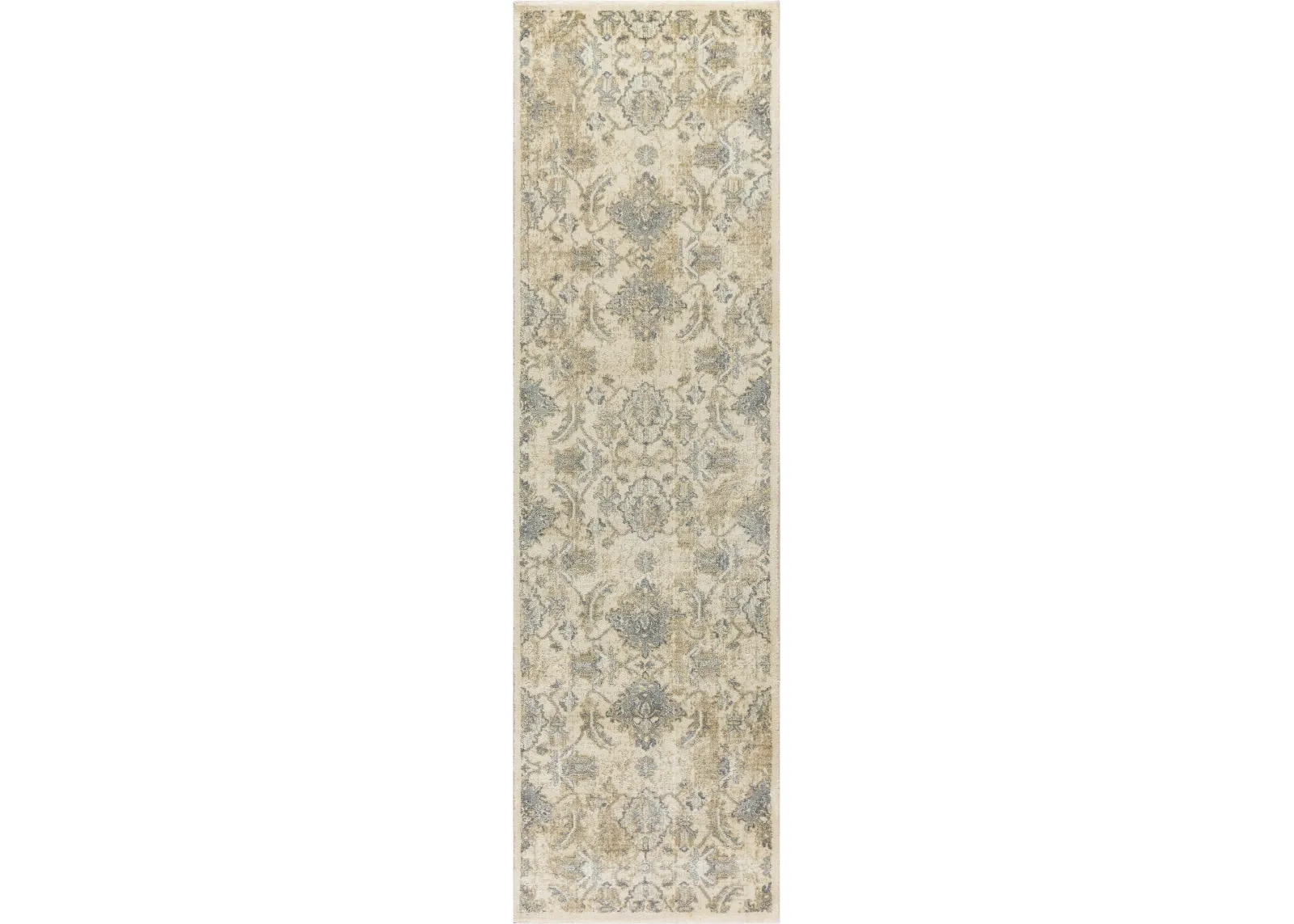 Gossamer Beige Classic/Updated 100% New Zealand Wool 2'6" x 8' Runner Rug