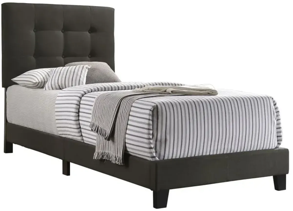 Mapes Tufted Upholstered Twin Bed Charcoal