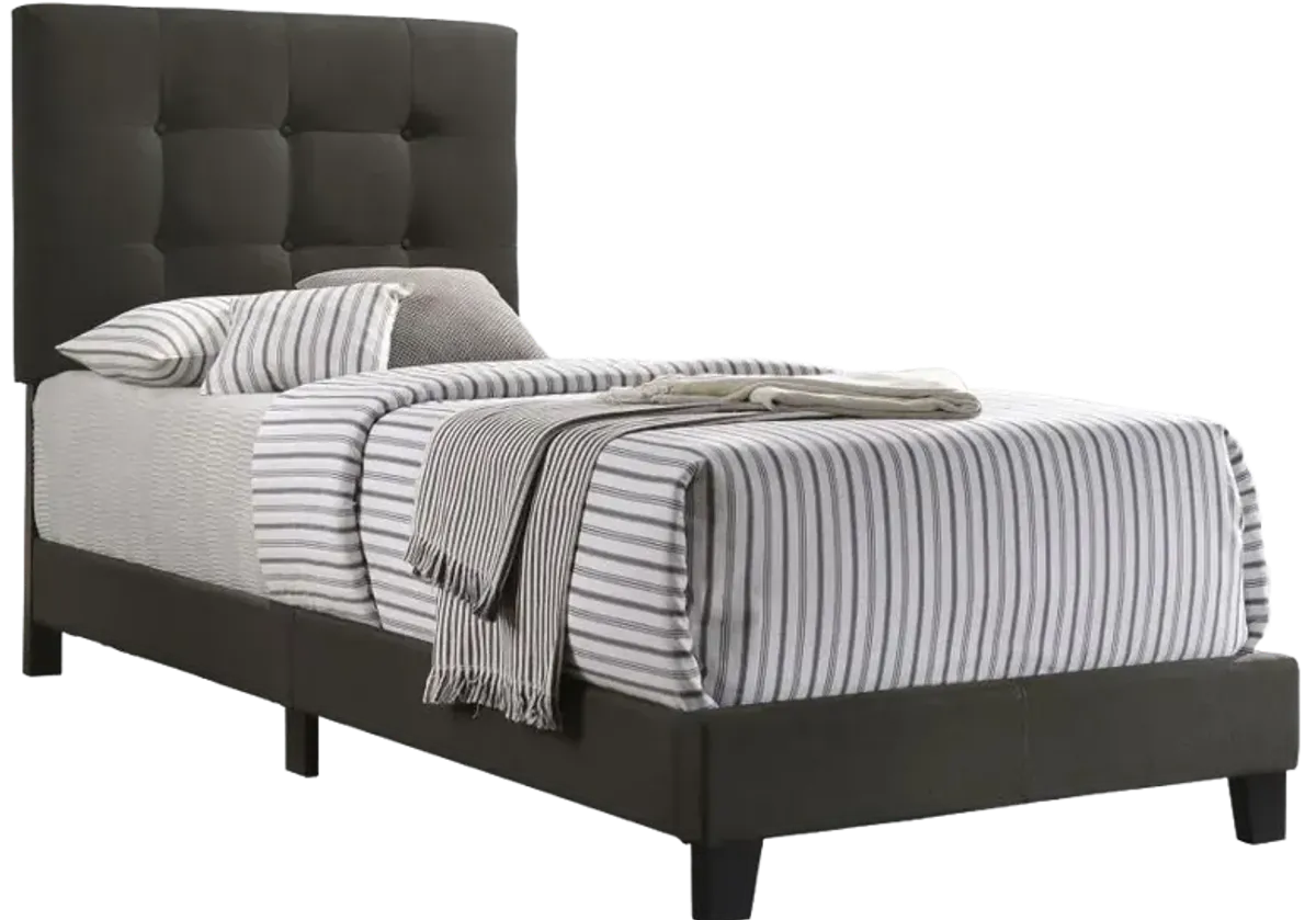 Mapes Tufted Upholstered Twin Bed Charcoal