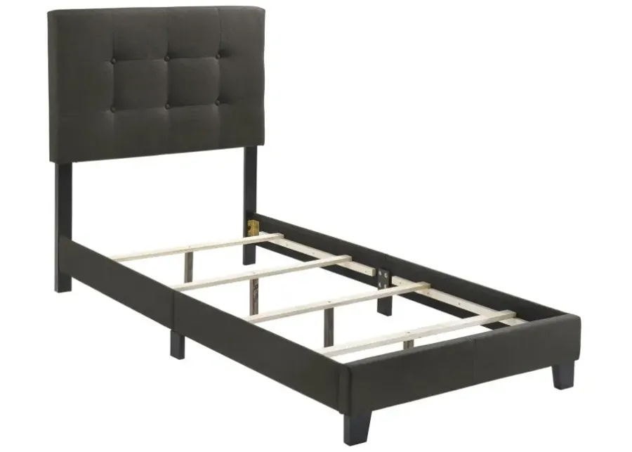 Mapes Tufted Upholstered Twin Bed Charcoal