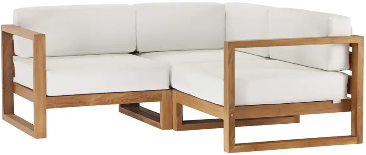 Upland Teak 3-Piece Outdoor Sectional