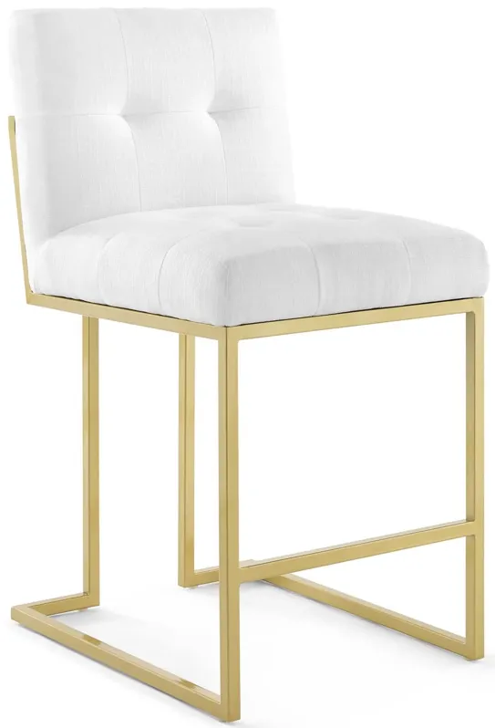 Privy Gold Stainless Steel Upholstered Fabric Counter Stool Set of 2