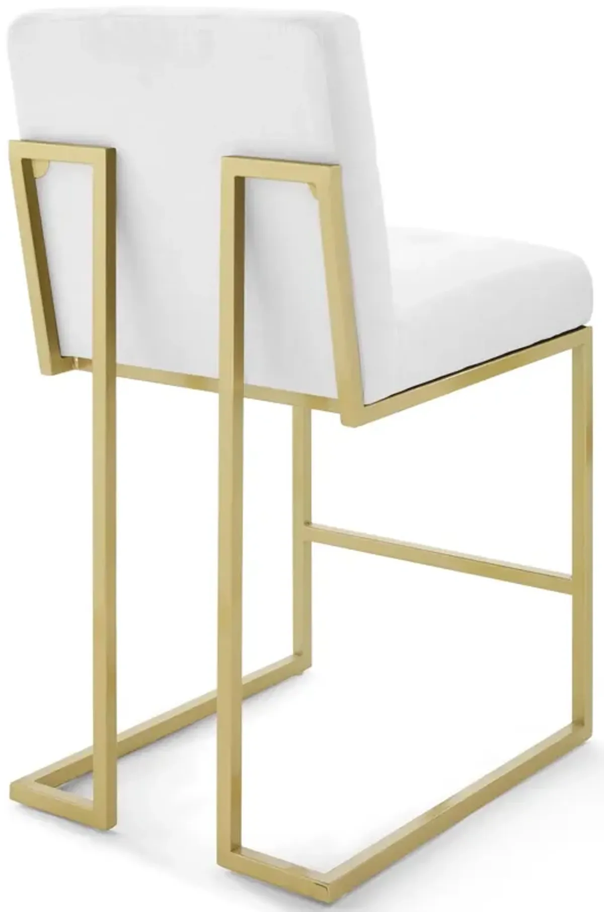 Privy Gold Stainless Steel Upholstered Fabric Counter Stool Set of 2