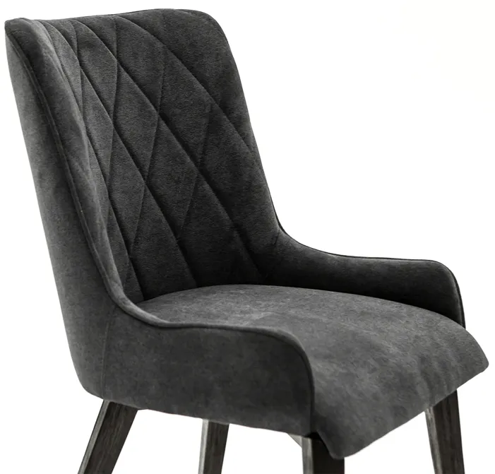 Alana Charcoal Upholstered Dining Chair - Set of 2