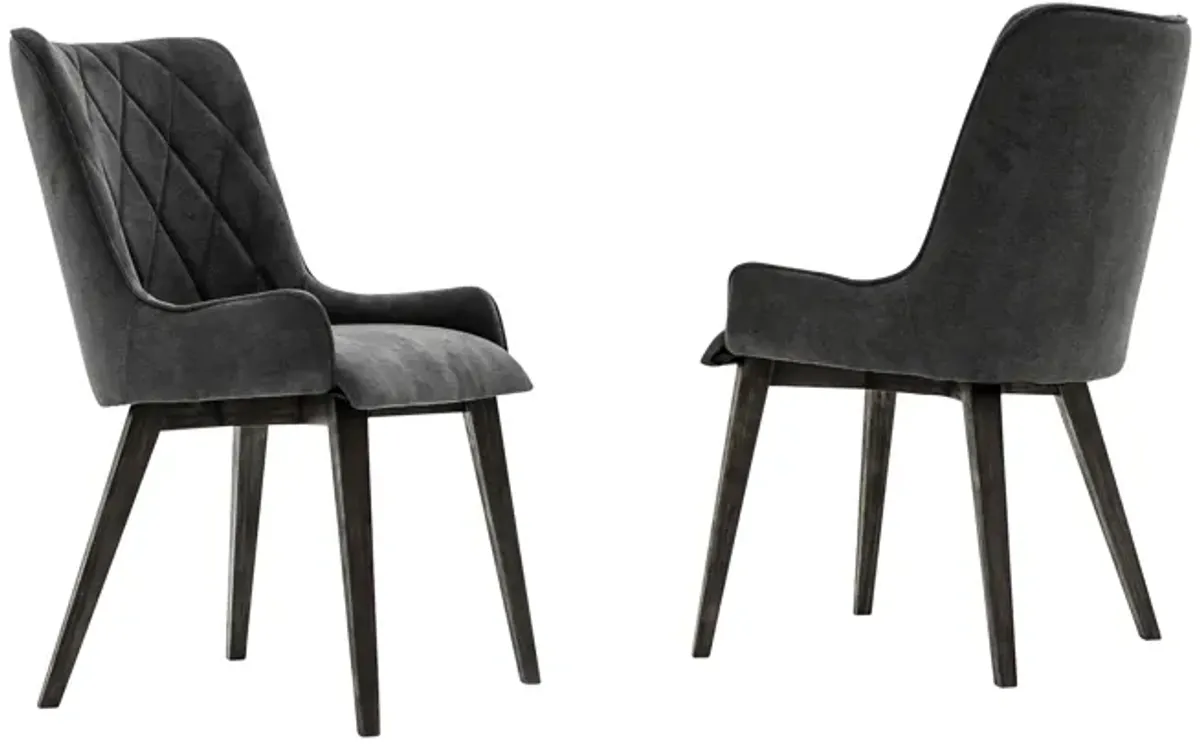 Alana Charcoal Upholstered Dining Chair - Set of 2