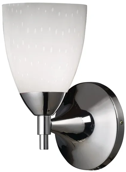 Celina 1-Light Wall Lamp in Polished Chrome with Simple White Glass