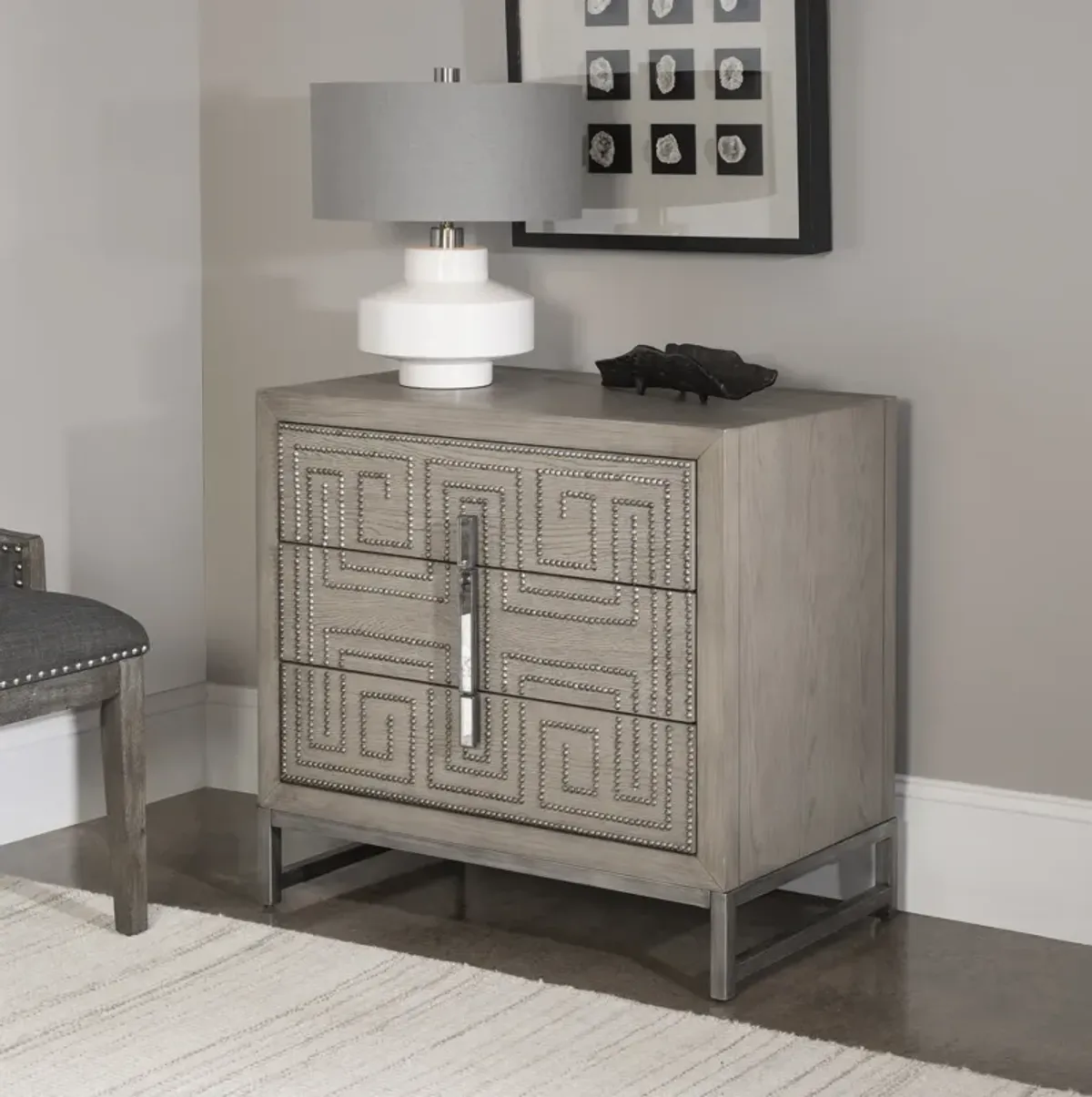 Devya Gray Oak Accent Chest