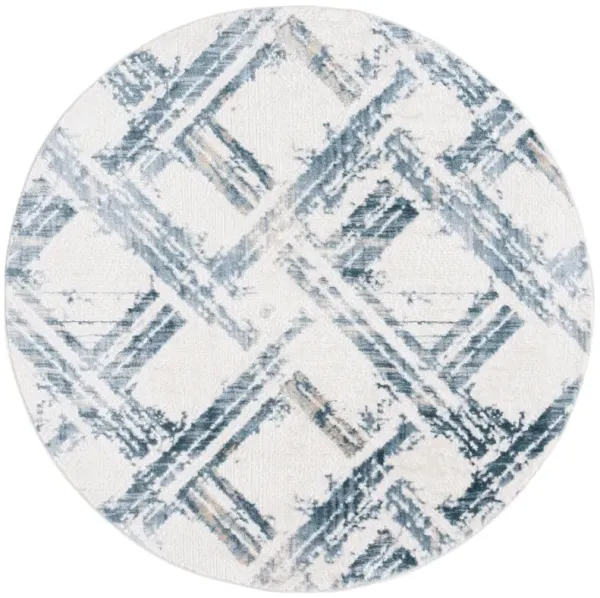 KINGSTON 108 BLUE  6'-7' x 6'-7' Round Round Rug