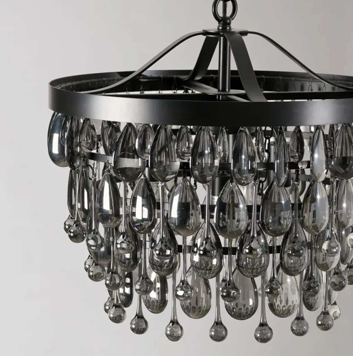 Renata Glass 4-Light Black Chandelier