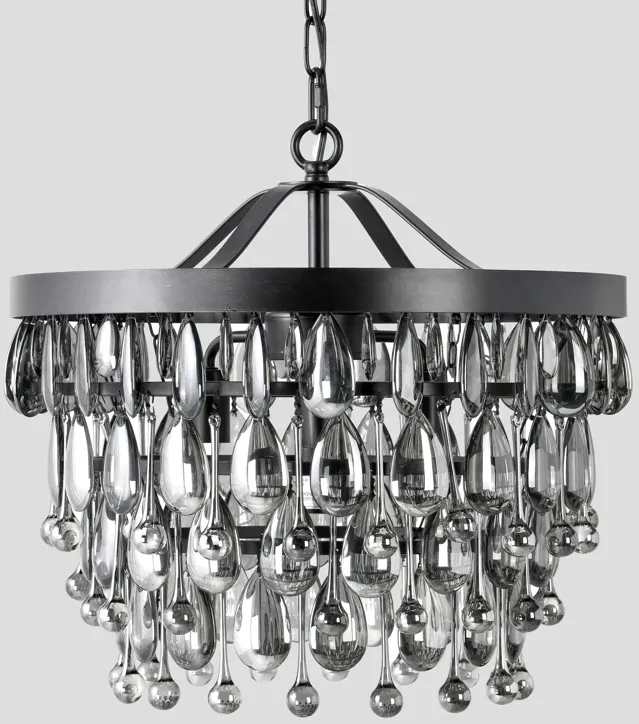 Renata Glass 4-Light Black Chandelier