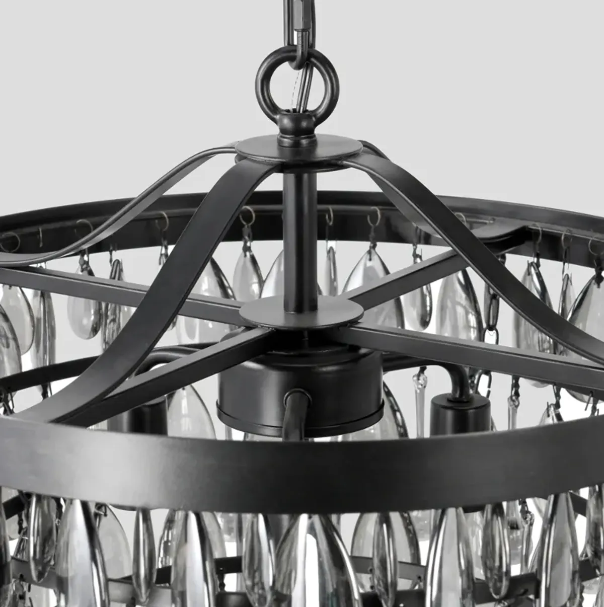 Renata Glass 4-Light Black Chandelier