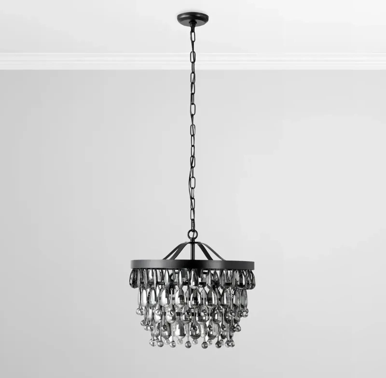 Renata Glass 4-Light Black Chandelier