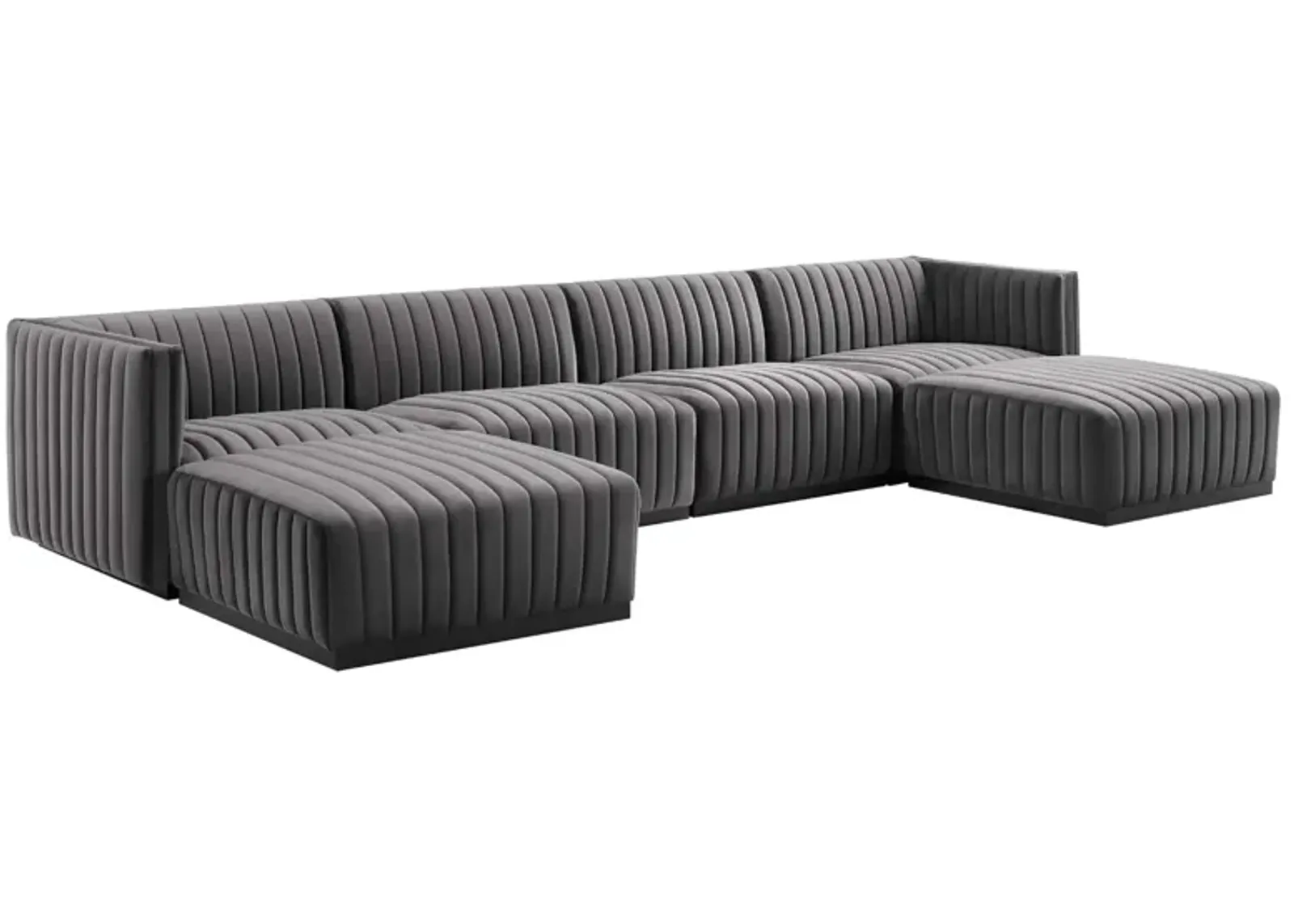 Conjure Channel Tufted Performance Velvet 6-Piece Sectional