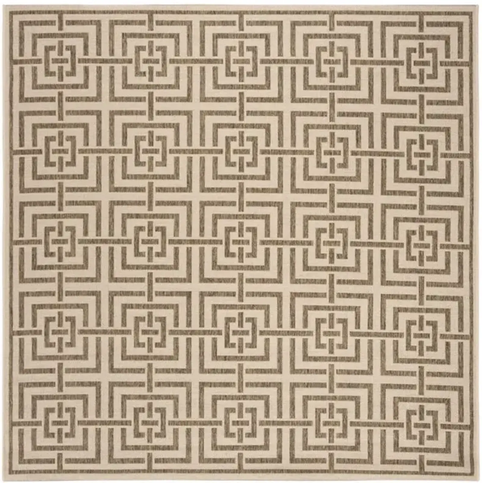 LINDEN 128 Collection LND128C-6SQ Cream / Beige 6'-7" X 6'-7" Square