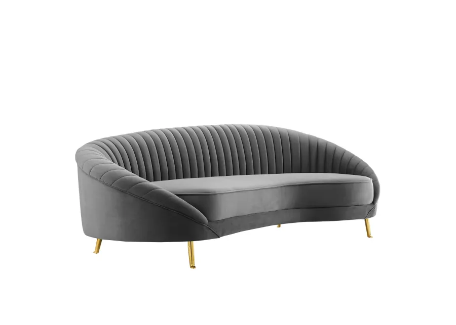 Camber Channel Tufted Performance Velvet Sofa