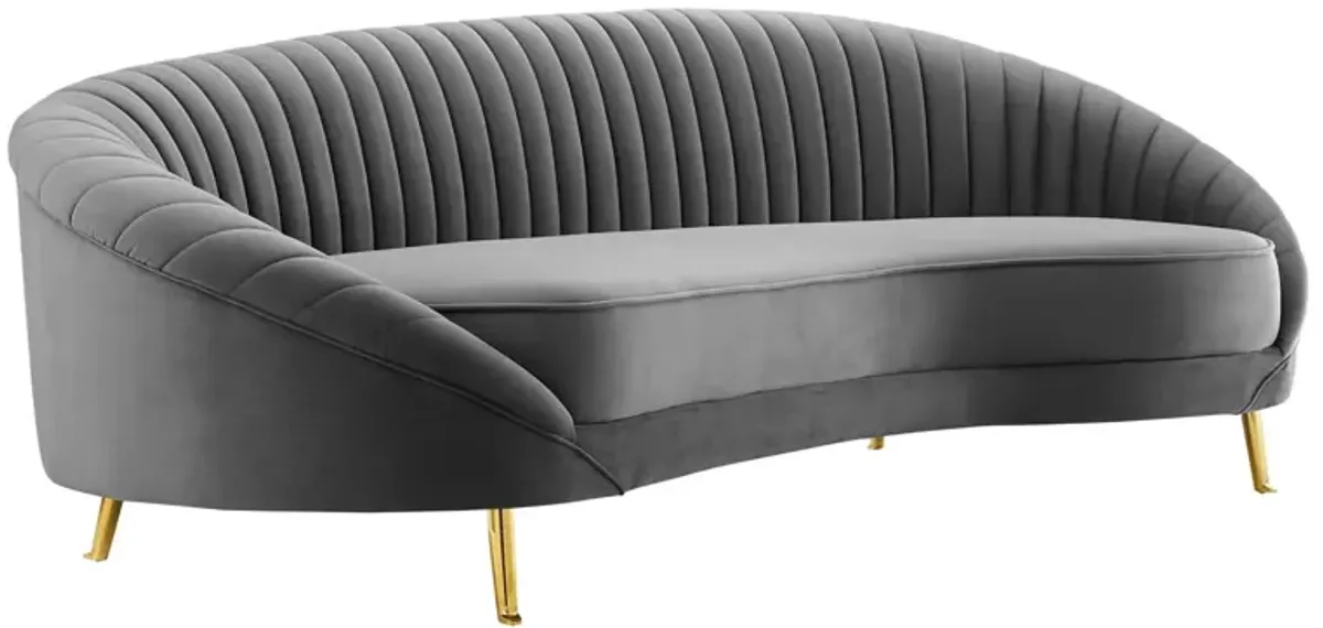 Camber Channel Tufted Performance Velvet Sofa