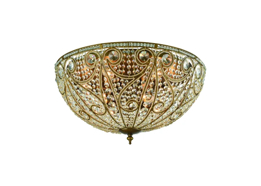 Elizabethan 28" Wide 10-Light Flush Mount - Dark Bronze