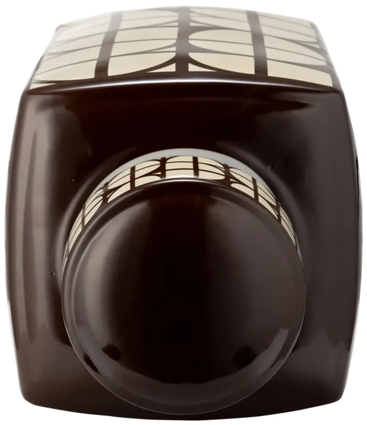 Cer, 18"h Square Jar W/ Lid, Java/cotton