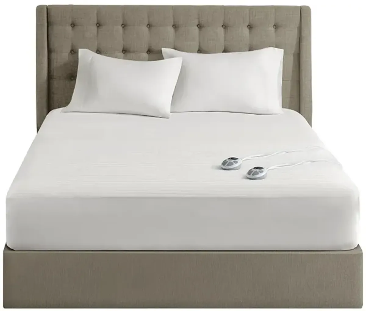 Serta Waterproof White Heated Mattress Pad