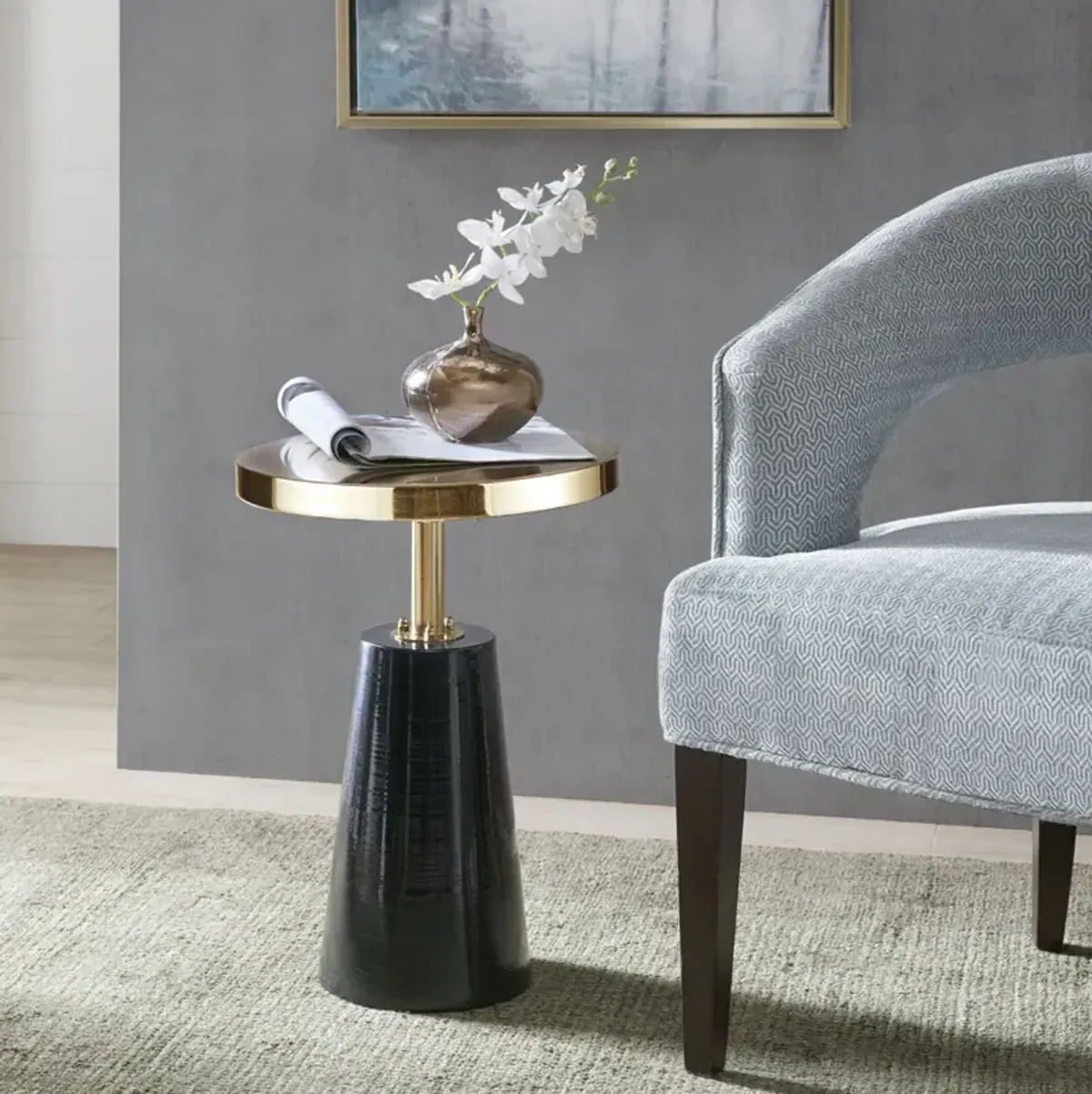 Madison Park Sophia Black/Gold Accent Table