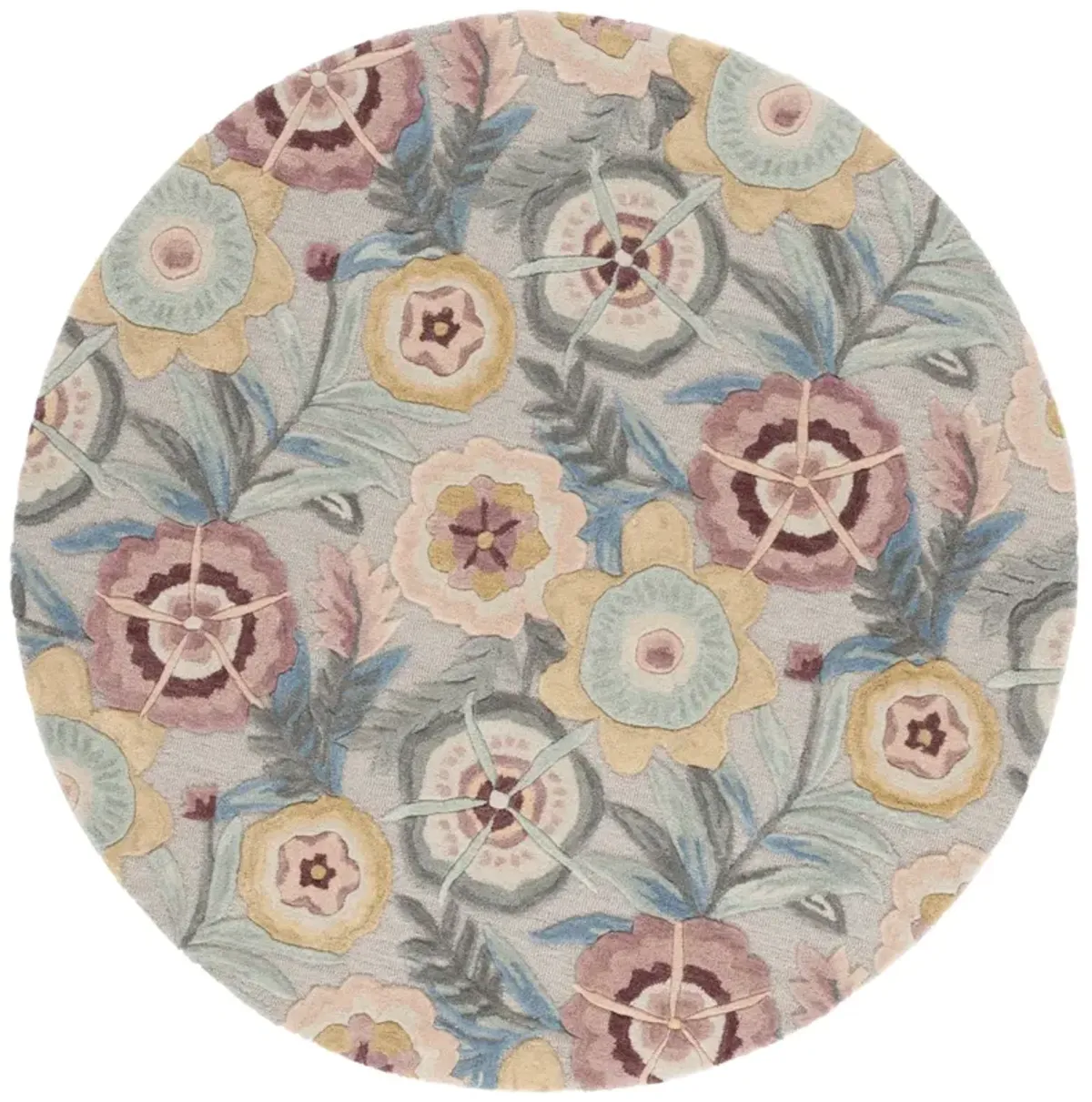 BELLAGIO 101 GREY  6' x 6' Round Round Rug