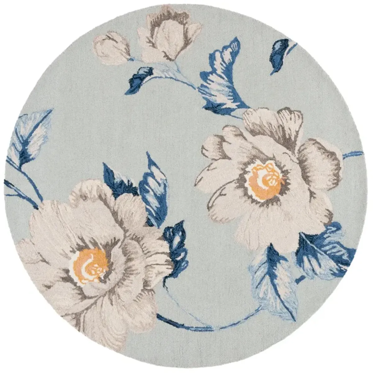 JARDIN 739 BLUE  6' x 6' Round Round Rug