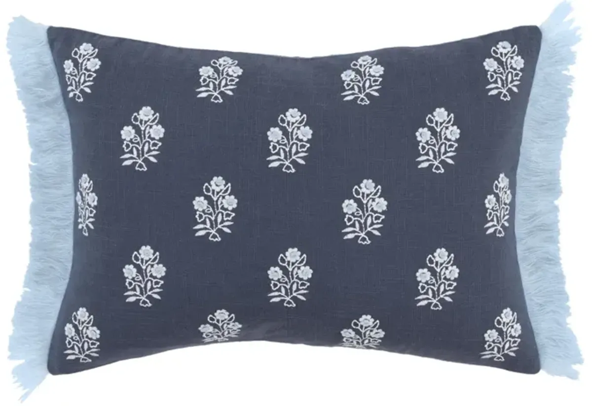 Floral Blue Pillow