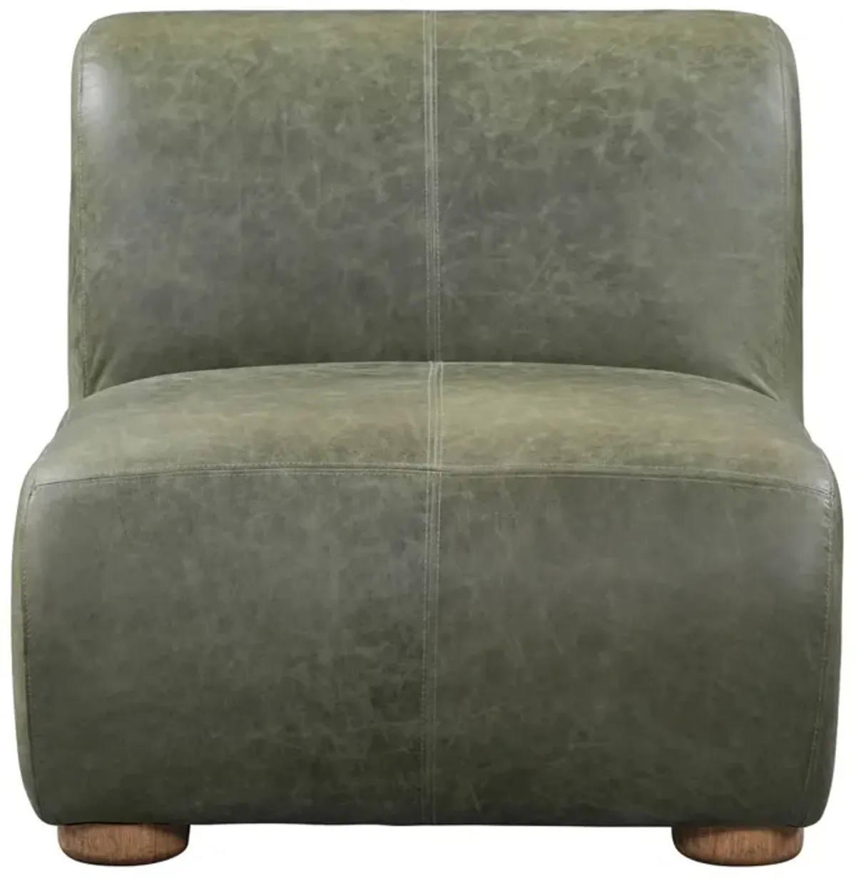 Arcadia Accent Chair Green Leather