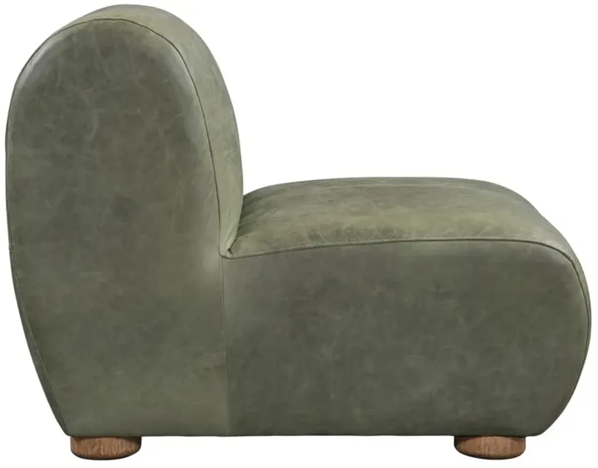 Arcadia Accent Chair Green Leather