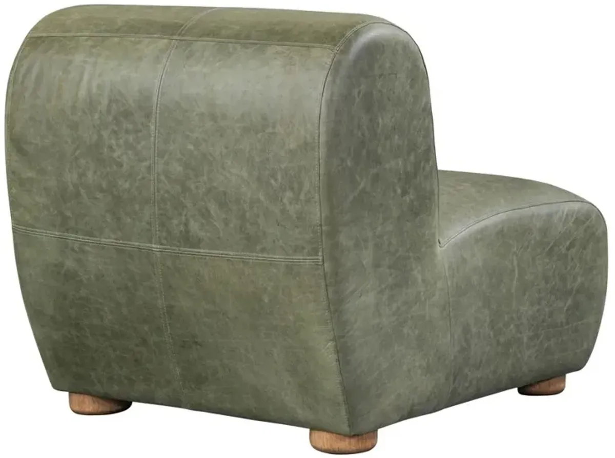 Arcadia Accent Chair Green Leather