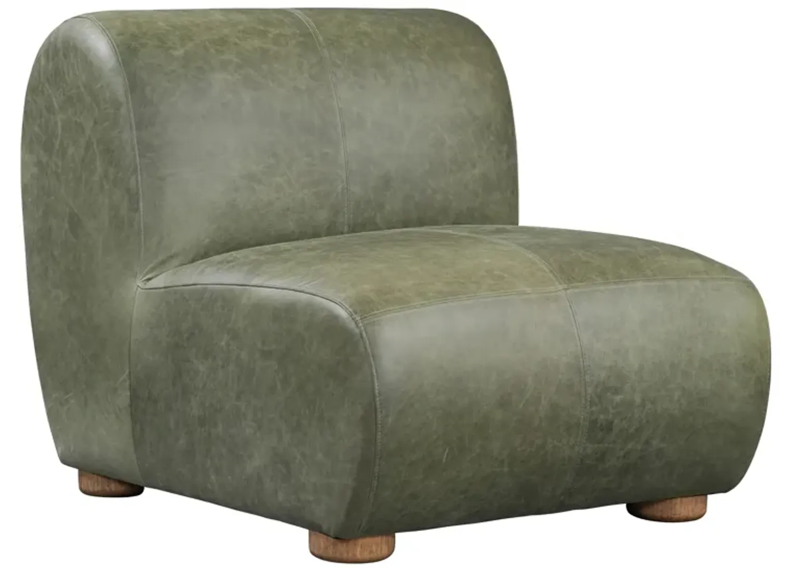 Arcadia Accent Chair Green Leather