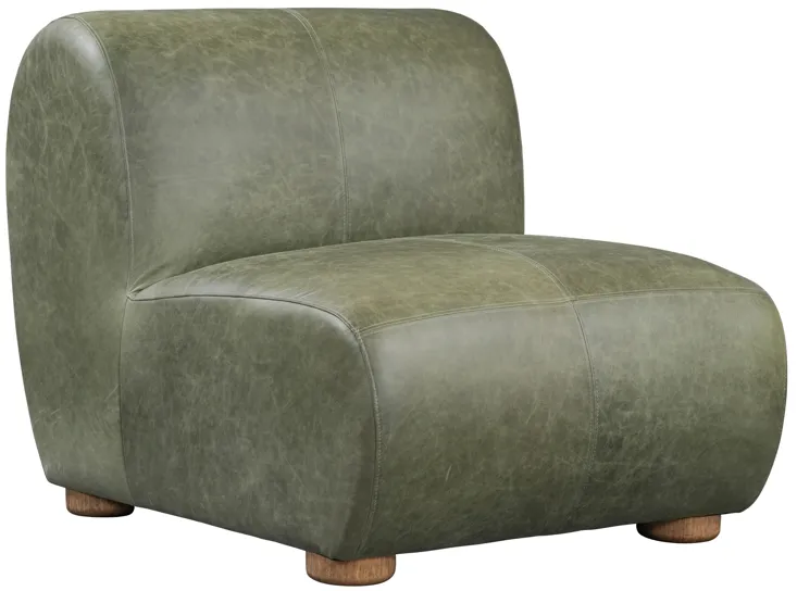 Arcadia Accent Chair Green Leather