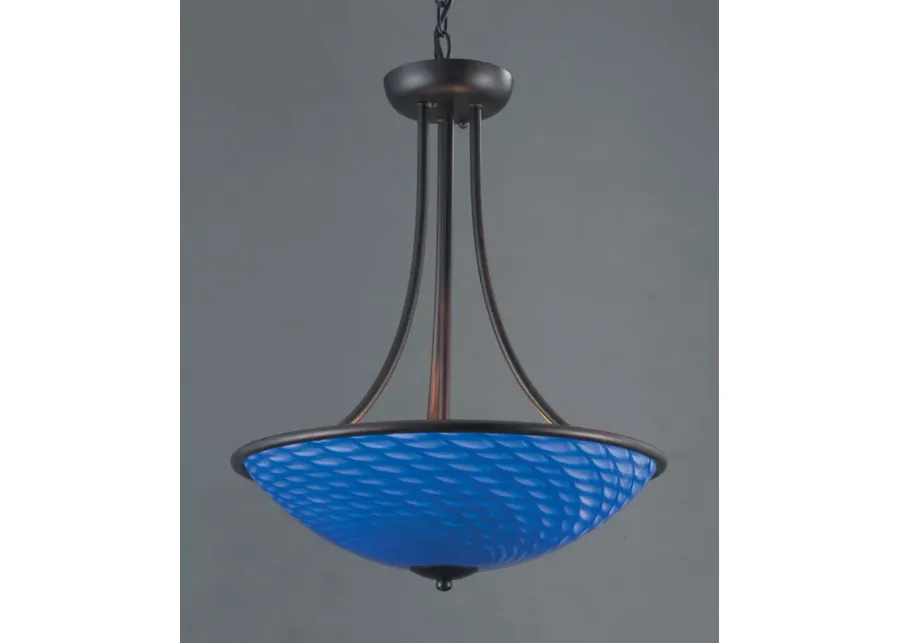 Arco Baleno 3-Light Pendant - Dark Rust with Sapphire Blue