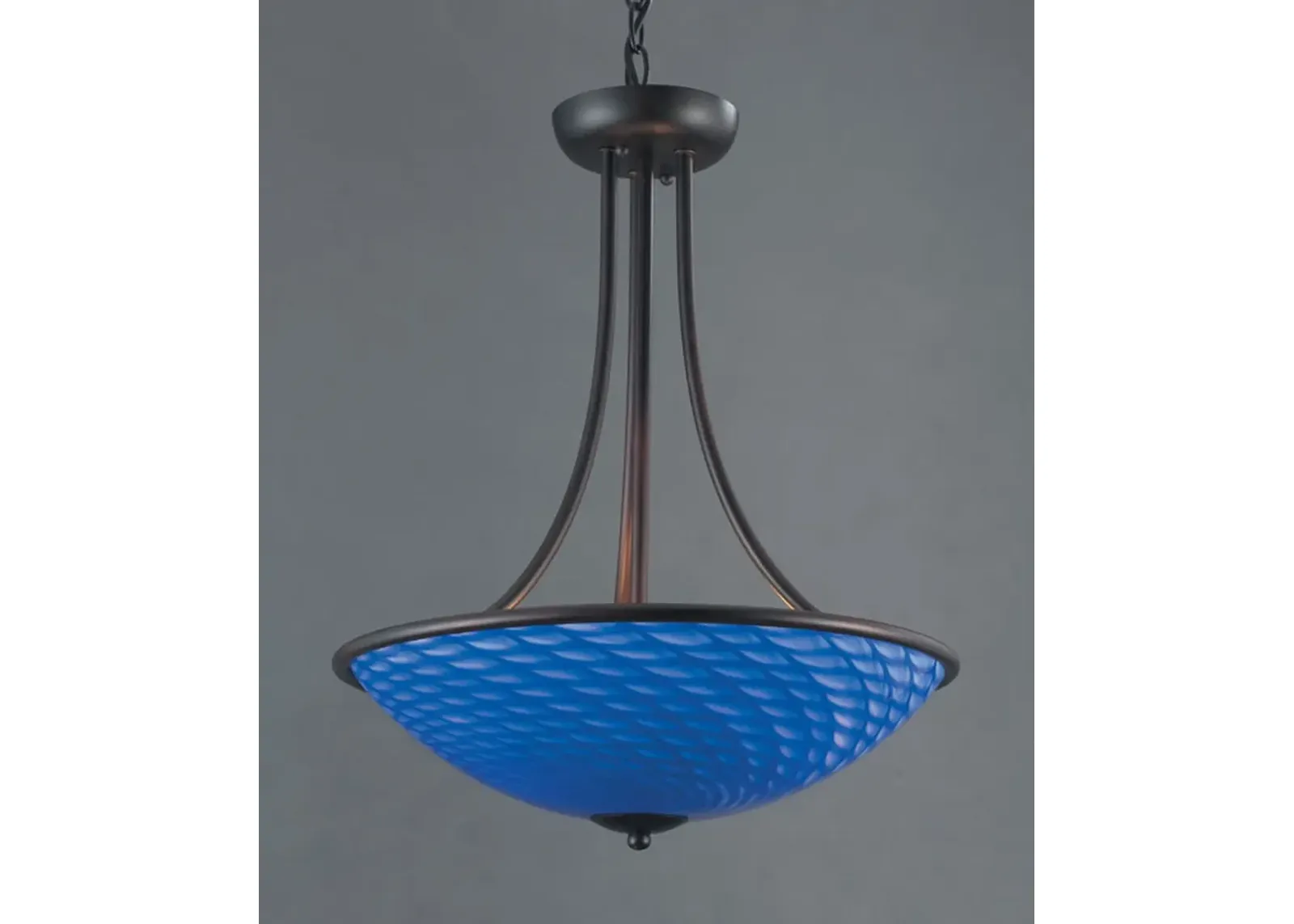 Arco Baleno 3-Light Pendant - Dark Rust with Sapphire Blue