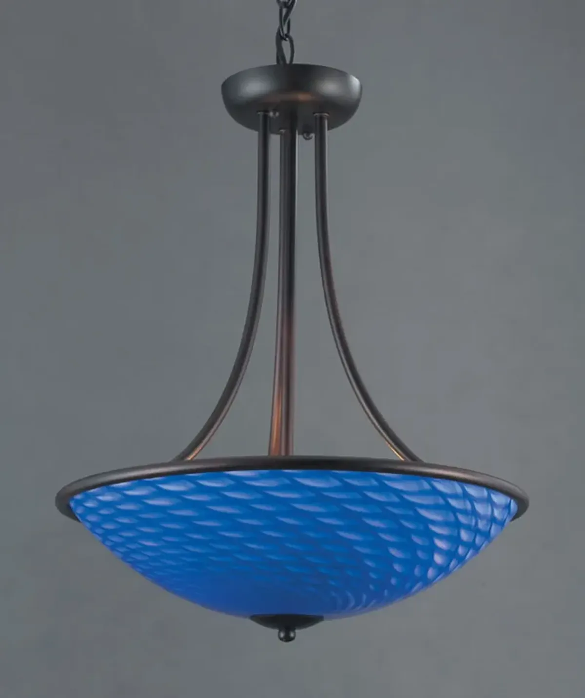 Arco Baleno 3-Light Pendant - Dark Rust with Sapphire Blue