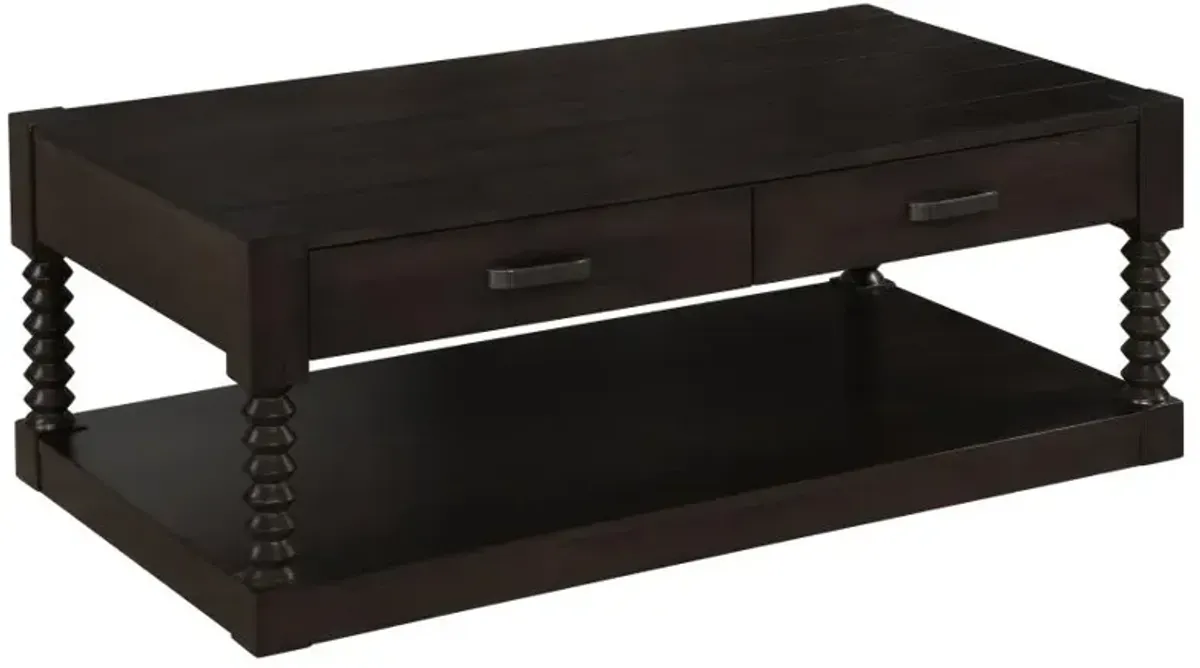 Meredith 2-drawer Coffee Table Coffee Bean